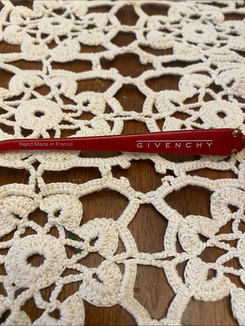 Givenchy Black Sunglasses with Red and Gold Accents - Picture 3 of 5